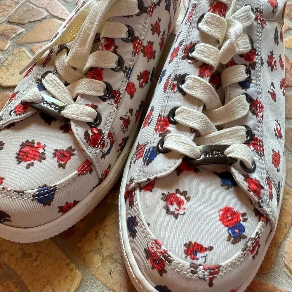 Coach NWT floral sneakers 8.5 - Picture 5 of 8